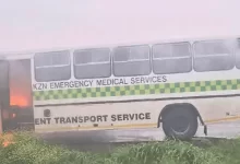 KwaZulu-Natal Health Bus Transporting Patients Catches Fire (VIDEO)